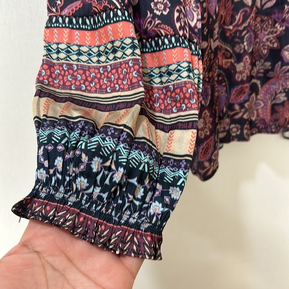 CURRENT AIR  WOMENS RACHEL TOP RUFFLE SLEEVE FLORAL SZ LG NEW - Picture 6 of 11